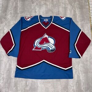Vintage Starter Colorado Avalanche Hockey Jersey Mens XXL Red NHL Pullover 2000s